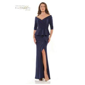 **Rina di Montella** Mother of the Bride Long Gown 2764 Navy Size 16 20 24 NWT